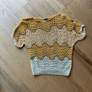 Hand made Dolman style knit vintage ecru top
